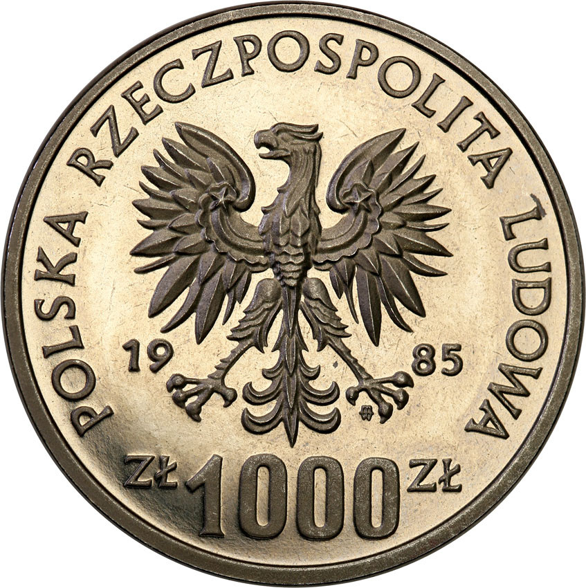 PRL. PRÓBA Nikiel 1000 złotych 1985 Wiewiórka